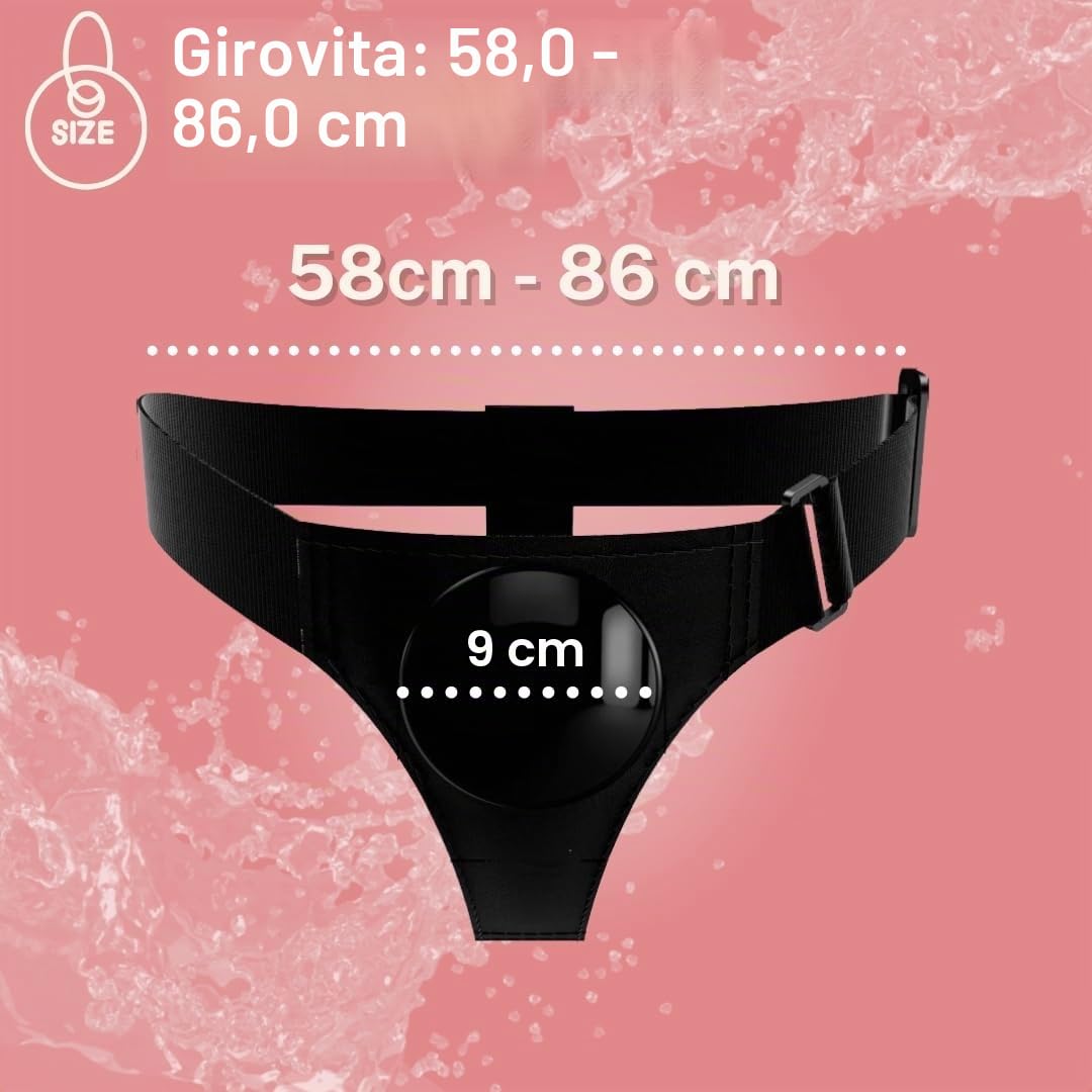 Cinghia FOPS Strap-On con funzione spruzzo, dildo realistico 20 cm con espulsione, imbracatura regolabile (58–86 cm) per coppie e lesbiche D69