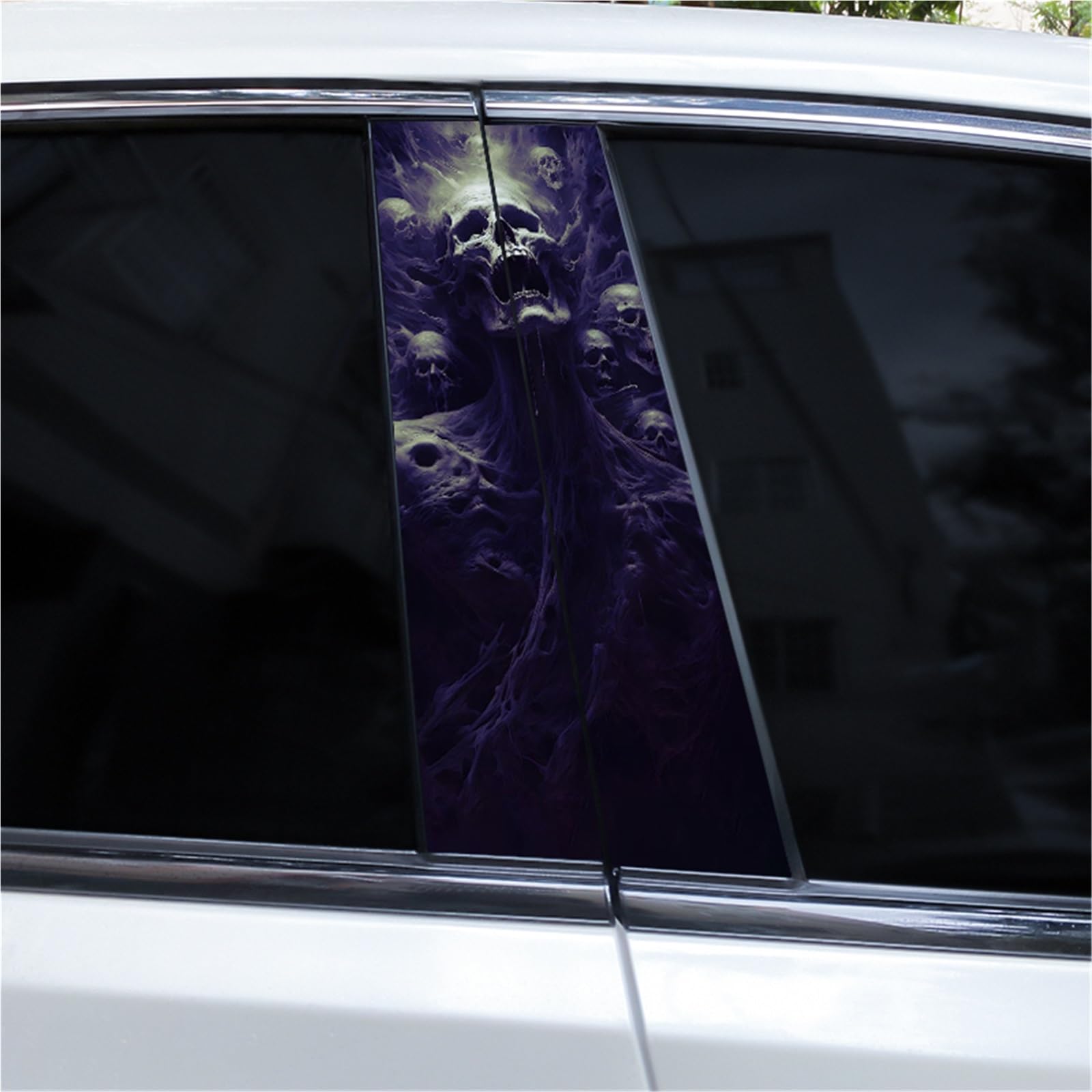 2pcs Grim Reaper Sticker Car B-Pillar Sticker DIY Vinyl Waterproof Car Door Pillar Sticker Suitable for Most Car Center Pillars