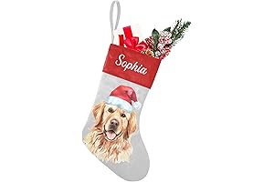Personalized Santa Hat Golden Retriever Christmas Stockings