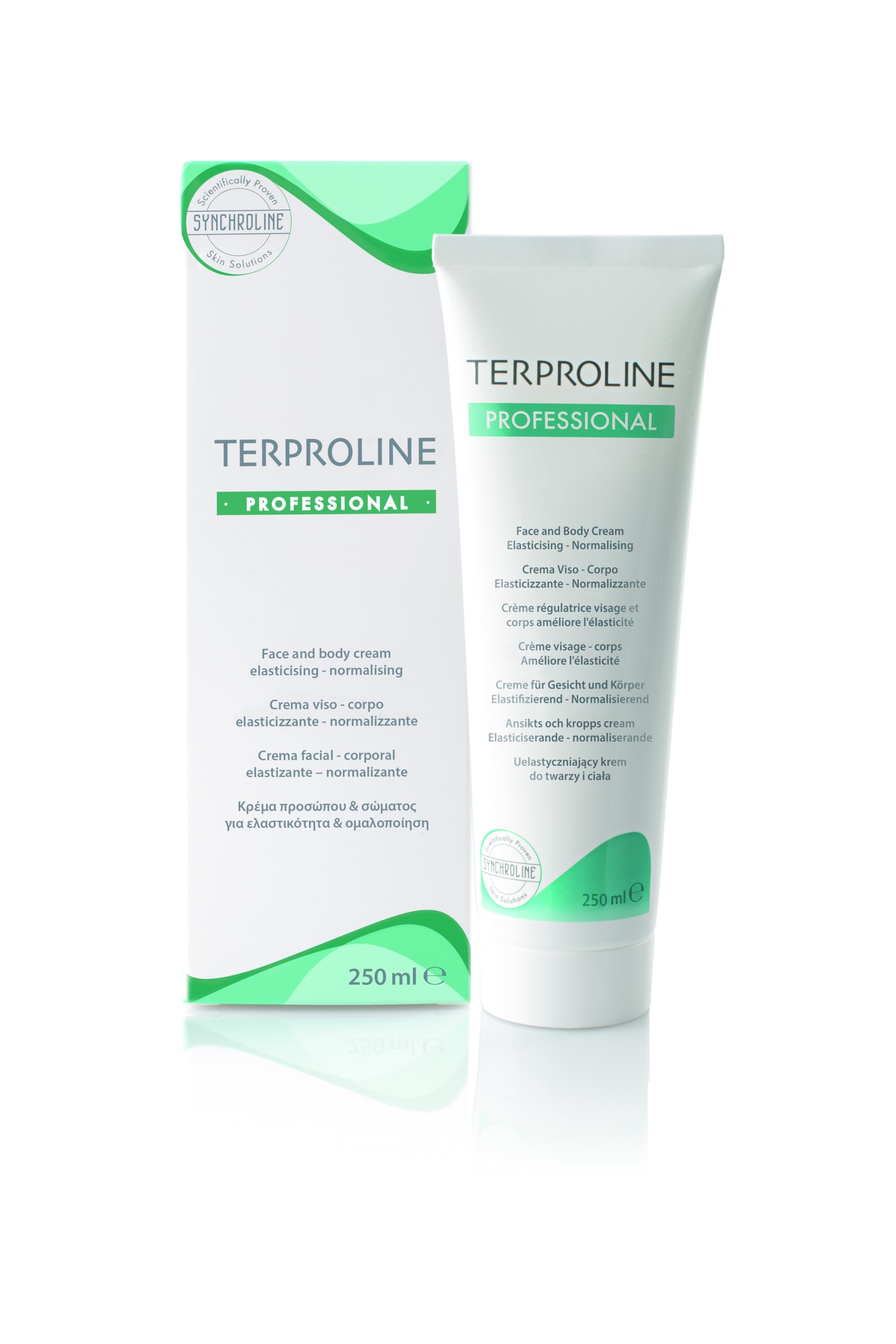 Synchroline - Terproline Professional Gesichts- und Körpercreme 250 ml Elastizitätsfördernd und Nährend nach ästhetischen Behandlungen und plastischer Chirurgie, Made In Italy