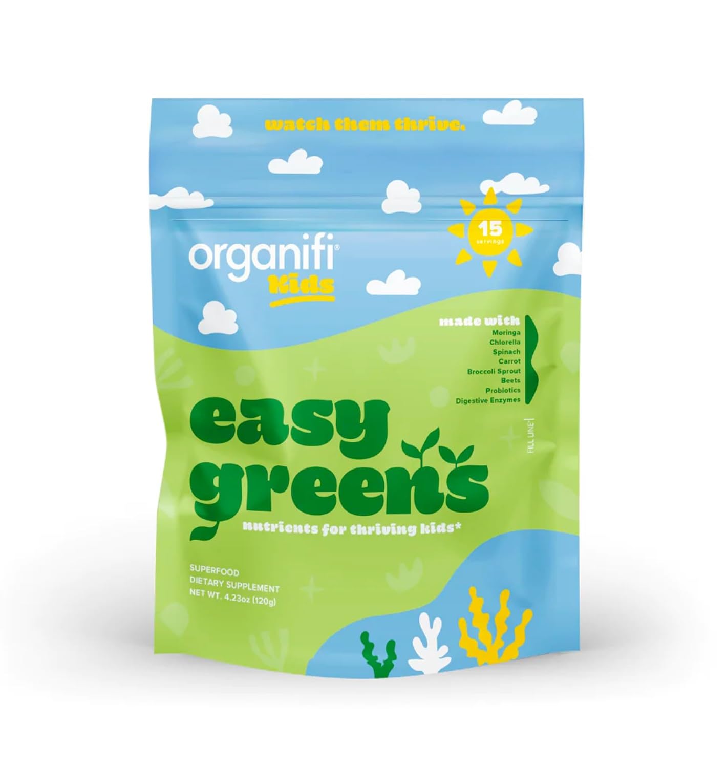 Organifi Kids Easy Greens: Superfood & Probiotic Blend (Vegan, Gluten-Free)