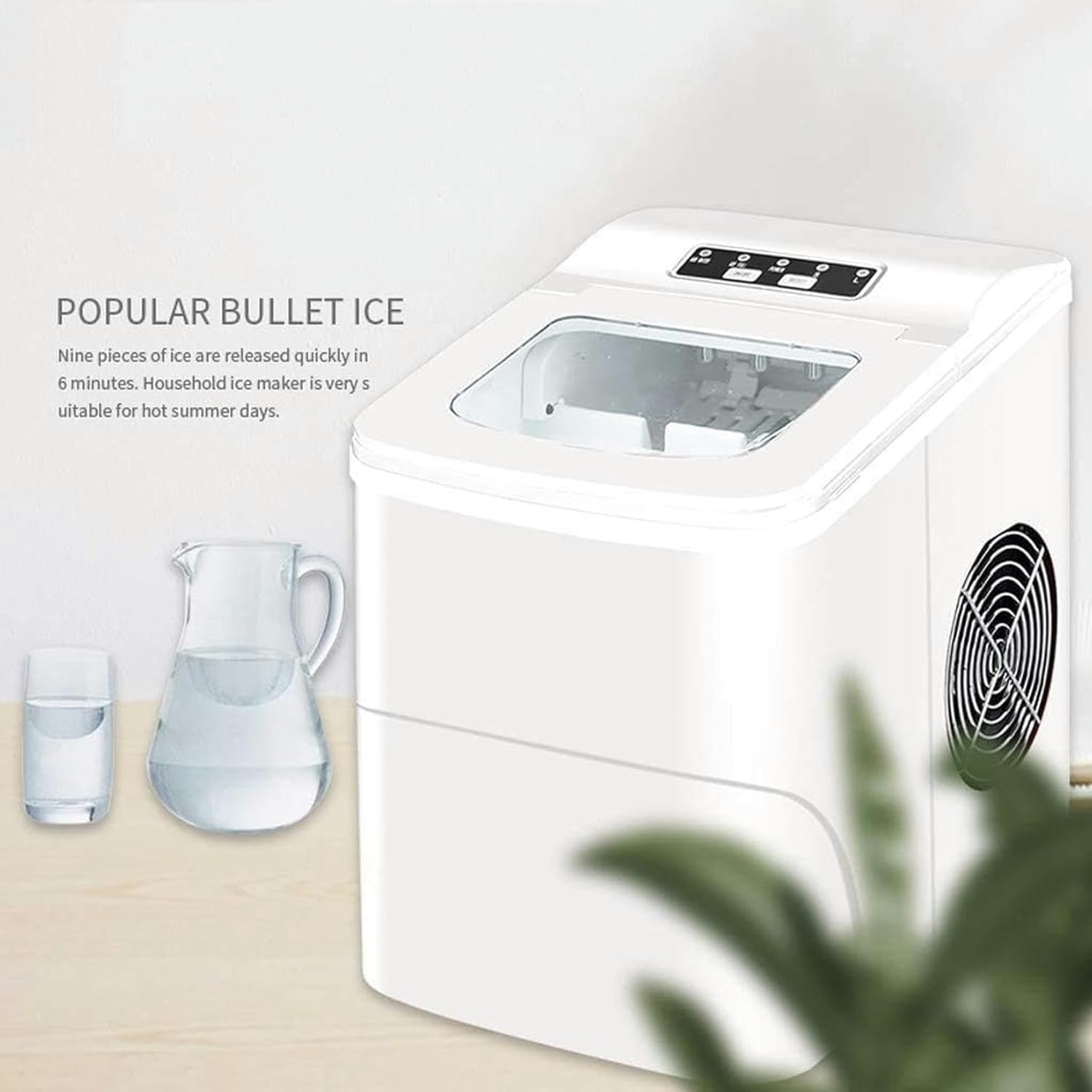 Ice Cube Maker Electric Countertop Portable Ice Maker Machine, 6 Minutes Fast ice, Ultra Quiet, ice Makers Icemaker, for Home, Kitchen