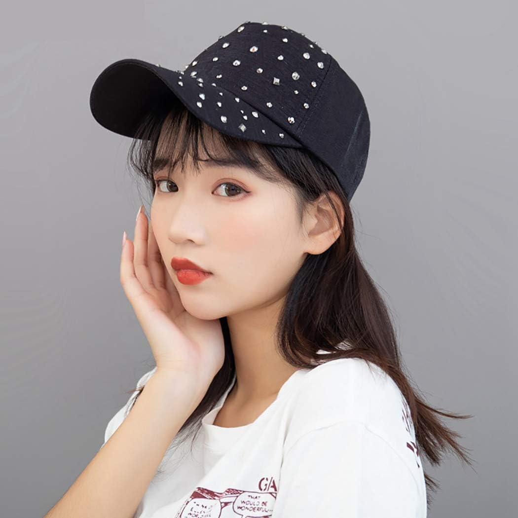Gudessly Adjustable Breathable Rhinestone Baseball Cap for Women Bling Sequins Casual Sports Cap - Image 3