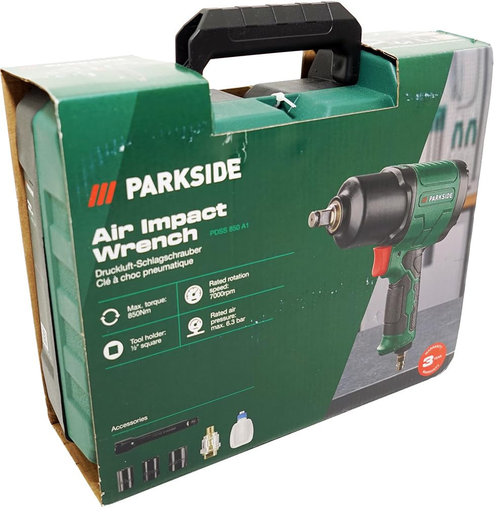 HEADNMORE Bundle Parkside PDSS 850 - Llave de impacto neumática (850 Nm)
