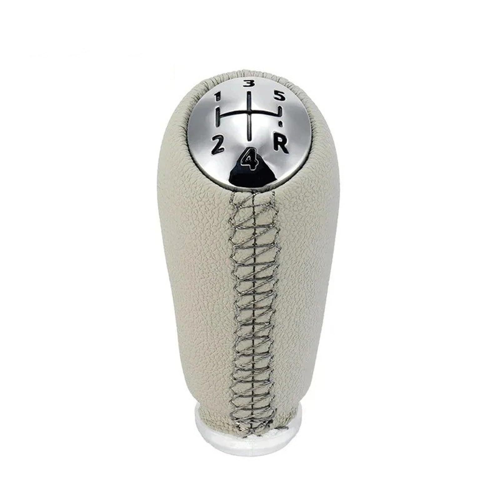 VAVGKDKPZB Shifter Lever Handle for Clio III MK2 2005-2009 MT Gear Shift Knob Shifter Head Pen Ball Arm(Chrome Beige)