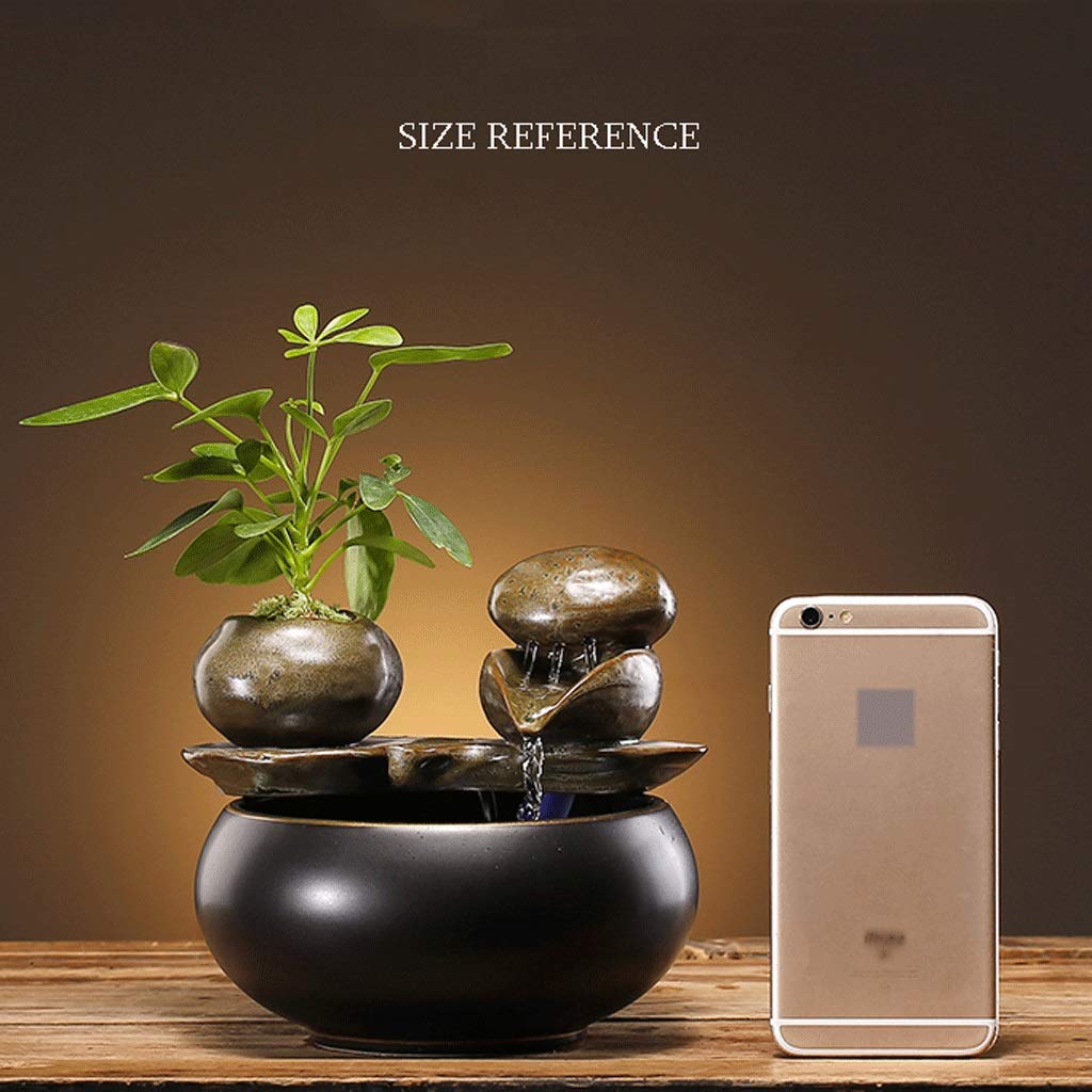 Fuente de Interior Pequeñas Fuentes de Mesa Feng Shui Fuente de Agua Zen Relajación Tabletop Fountain Decor Ornaments para Interiores o Exteriores Fuentes de Agua Decorativas