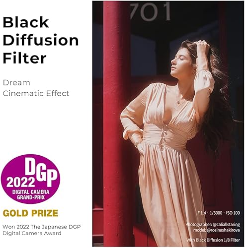 Miniatura 2 de K&F Concept Kit de filtro de niebla de difusión negra de 3.031 in (filtro de difusión negra 18 + tapa de lente) filtro de efecto cinematográfico