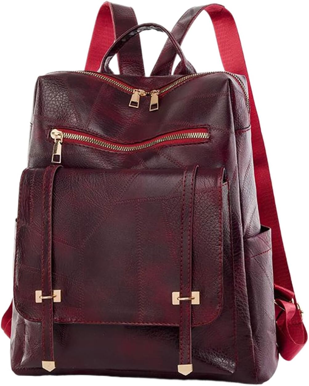 Soft Leather Womens Backpack With Durable Texture Hardware Casual PU Soft Leather Womens Backpacks Waterproof Travel Bag