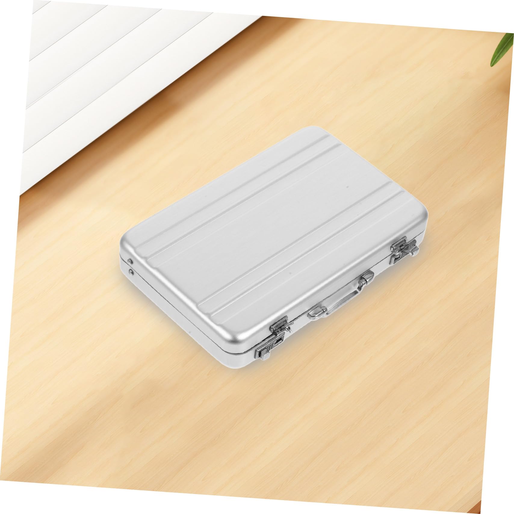 SHINEOFI 5 Cajas Para Guardar Tarjetas De Presentación Tarjetero Para Escritorio Organizador De Tarjetas De Crédito Tarjetero De Aleación De Aluminio Soporte Para Fotos De Mesa