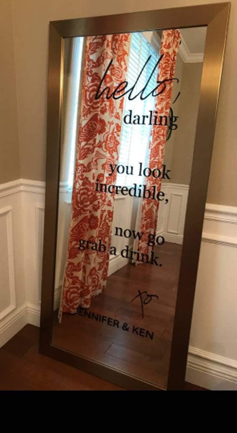 Custom Wedding Sign Seating Reception Quote Vinyl Wall Sticker Decal (Mirror not Included)