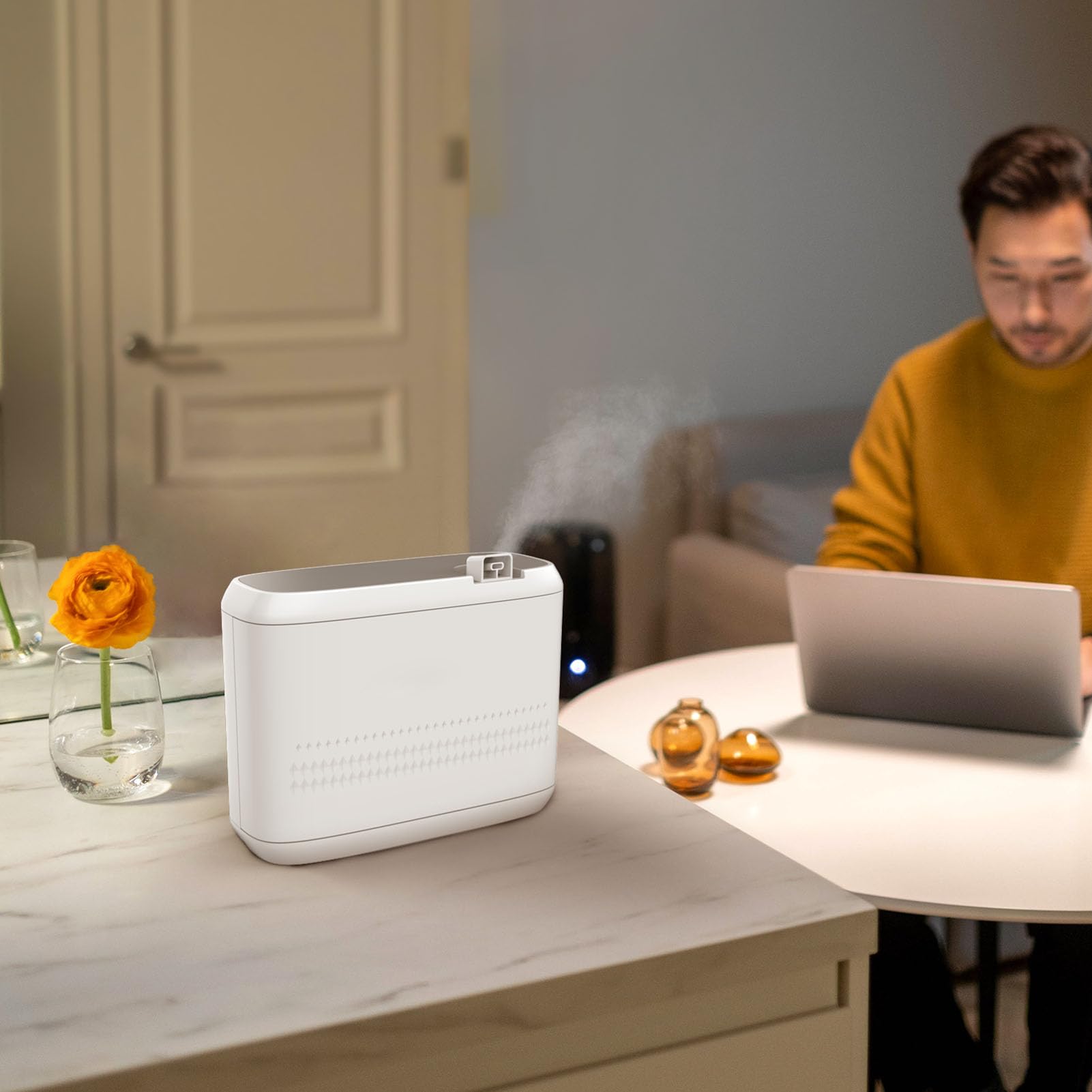 Humidificador para el Hogar, Humidificador de Aire de 850 Ml, Humidificador de Aire Frío, Configuración Inteligente Personalizable, Humidificador de Aromaterapia Compacto,
