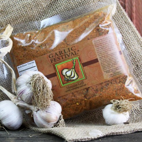 Garlic Festival Foods Mesquite Grill Garlic Seasoning Resealable Flat Pack 11oz.