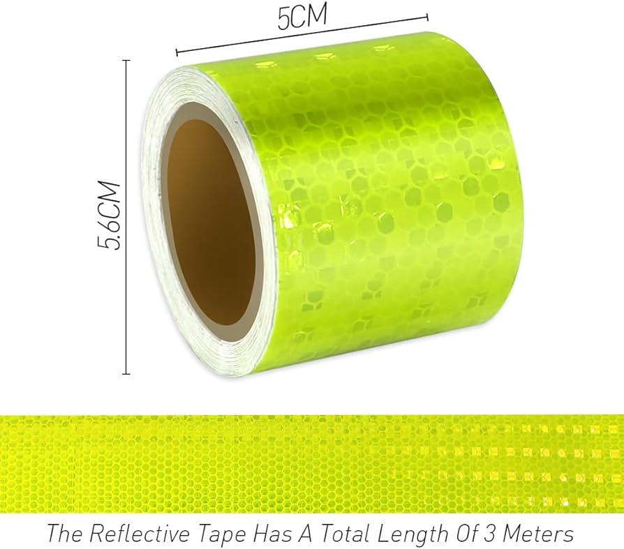Cinta Reflectante Autoadhesiva - 3 Rollos De 5m X 2.5cm, Colores Rojo, Blanco, Amarillo | Para Seguridad En Coches, Bicis, Ropa