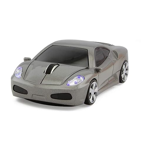 Wireless Car Mouse Computer Mice 3D Sports Car Shape Optical Mouse Ergonomic Desktop Laptop Mouse for FLL Gray
