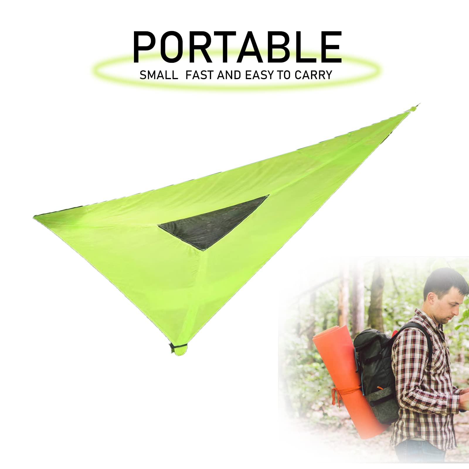 Revolutionäre 380 cm Multi-Personen-Camping-Hängematte, dreieckige Matte mit 3-Punkt-Aufhängung für Baumhäuser und Outdoor-Spaß, schwarz, ultimative