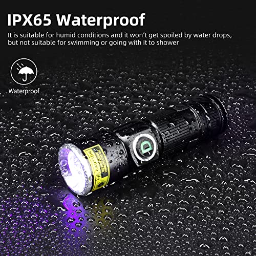 Darkdawn Uv 395Nm Light Flashlights Usb Rechargeable Ultraviolet Led Blacklight Mini Wood’s Lamp Portable Blacklight For Cat Urine Detection Dry Stains, Uranium Glass, Leak Detection, D15 395 Nm #TOP6