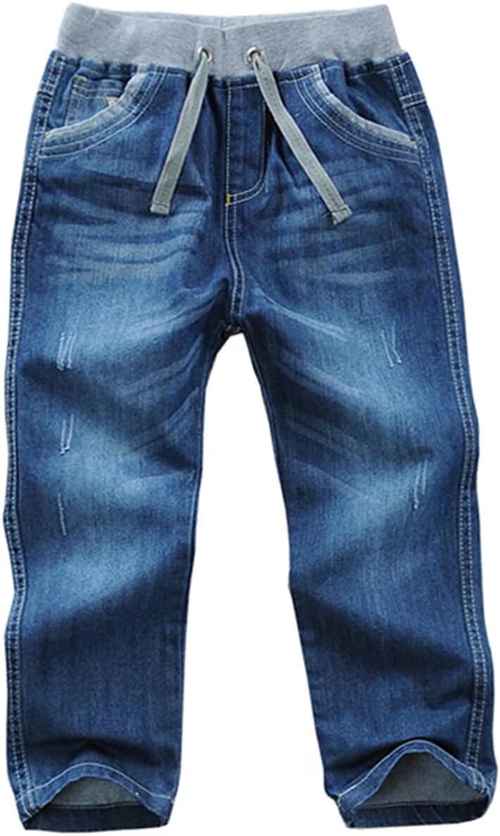 Boys' Elastic Washed Pull On Straight Jeans, 2T-14 Years