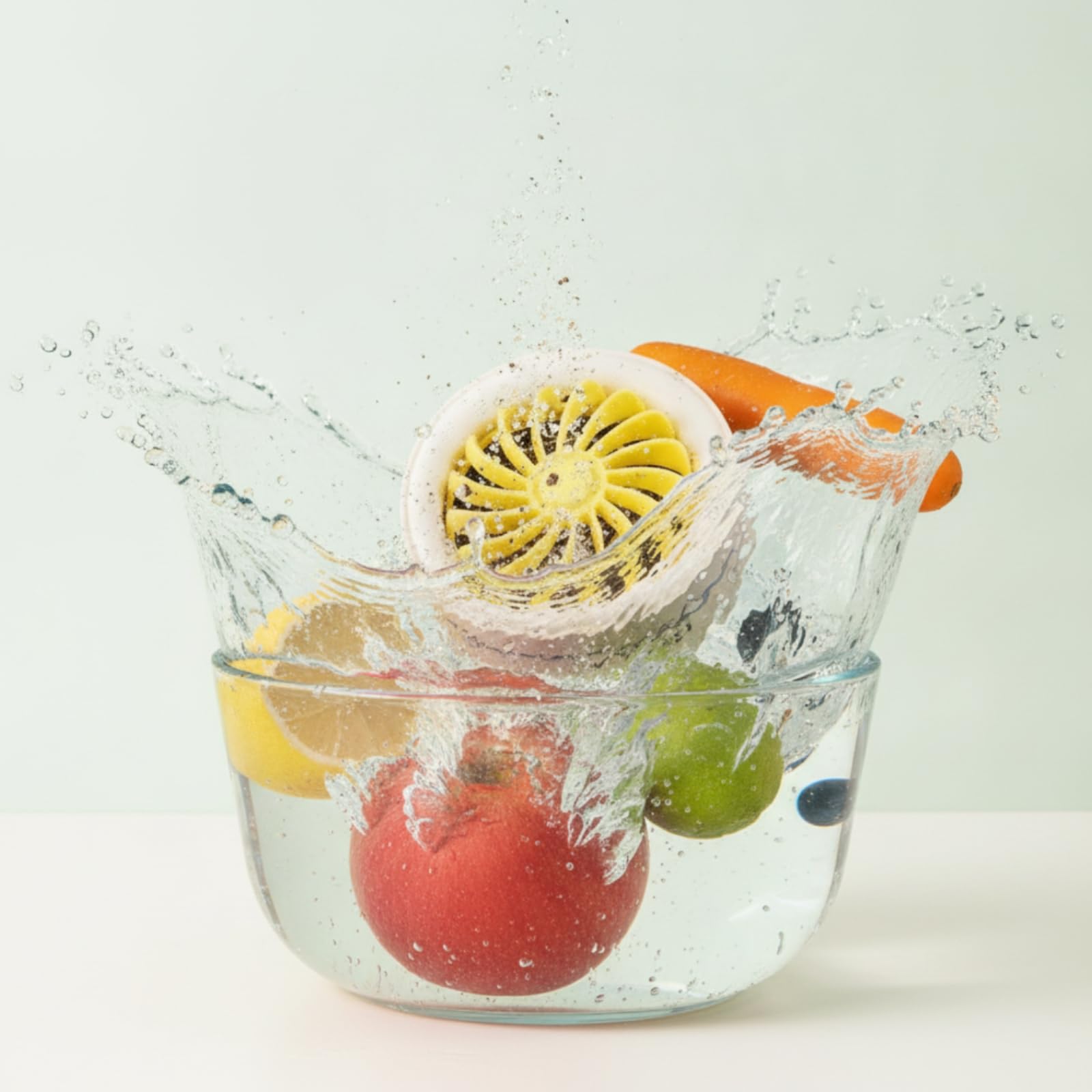 rockible Pulitore Industriale Purificatore Alimentare Dispositivo Lavaggio Verdure Purificatore Frutta Detergente Cucina in Titanio E Plastica Impermeabile, Array, Bianco Vivace
