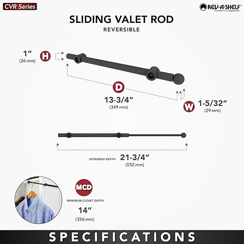 Miniatura 3 de Rev-A-Shelf - Colgador de 14" de diseño extraible