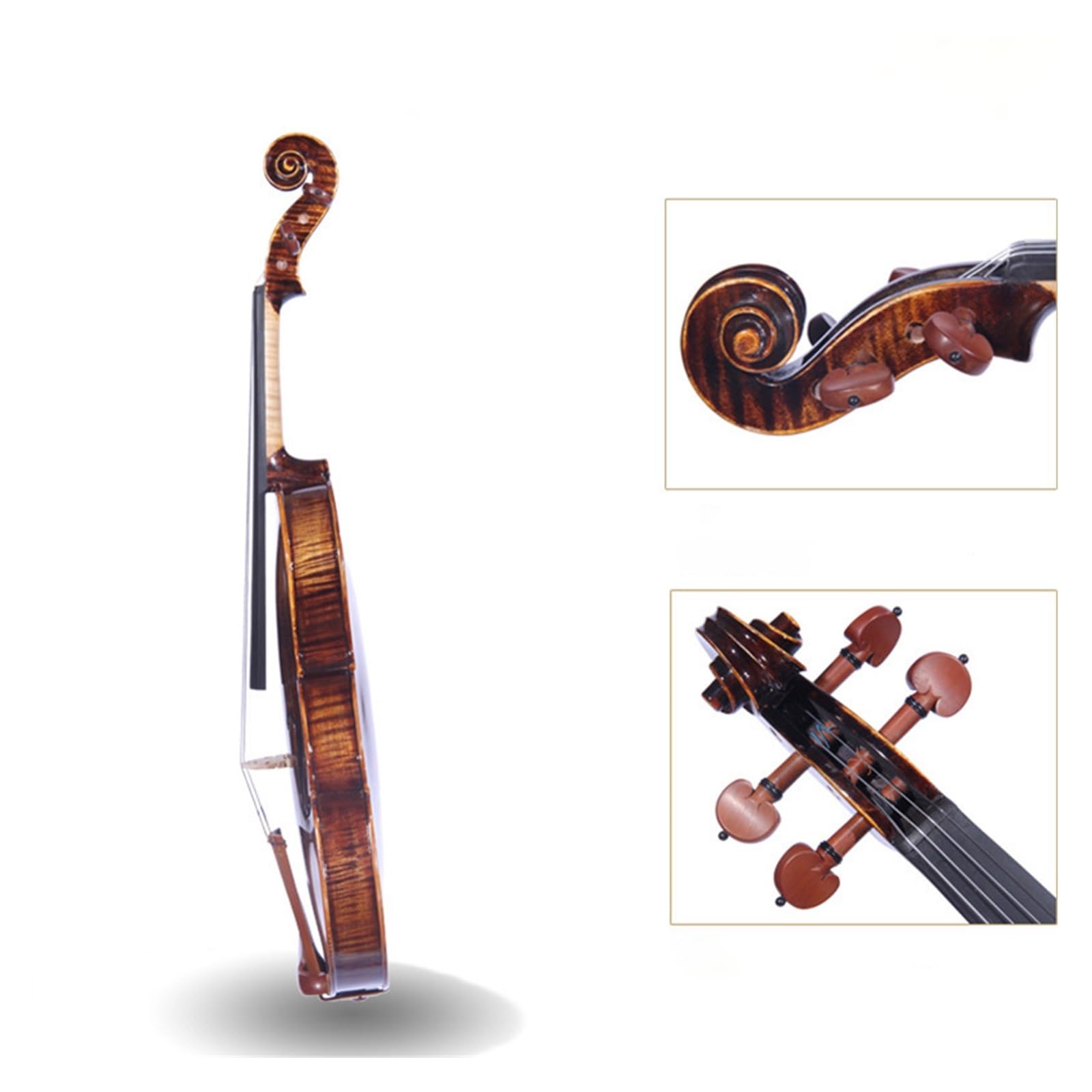 Violine In Voller Größe Für Erwachsene Und Anfänger Handgefertigtes Musikinstrument Aus Massivholz Mit Ahornmuster Standardvioline(4/4)