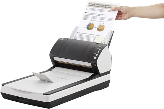 Fujitsu fi-7240 Robust General Office Desktop Color Duplex Document Scanner with Auto Document Feeder (ADF) and Flatbed