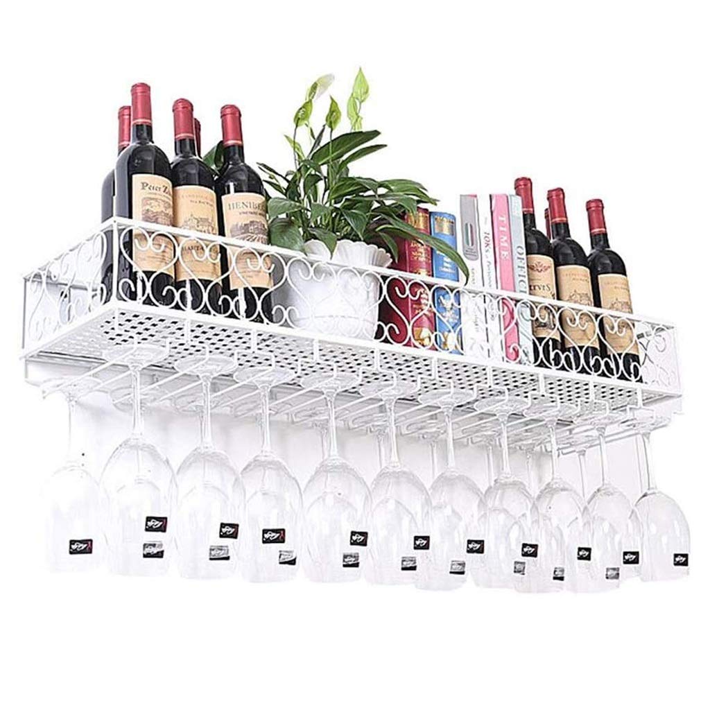 Support pour verres à pied et bouteilles gain de place blanc