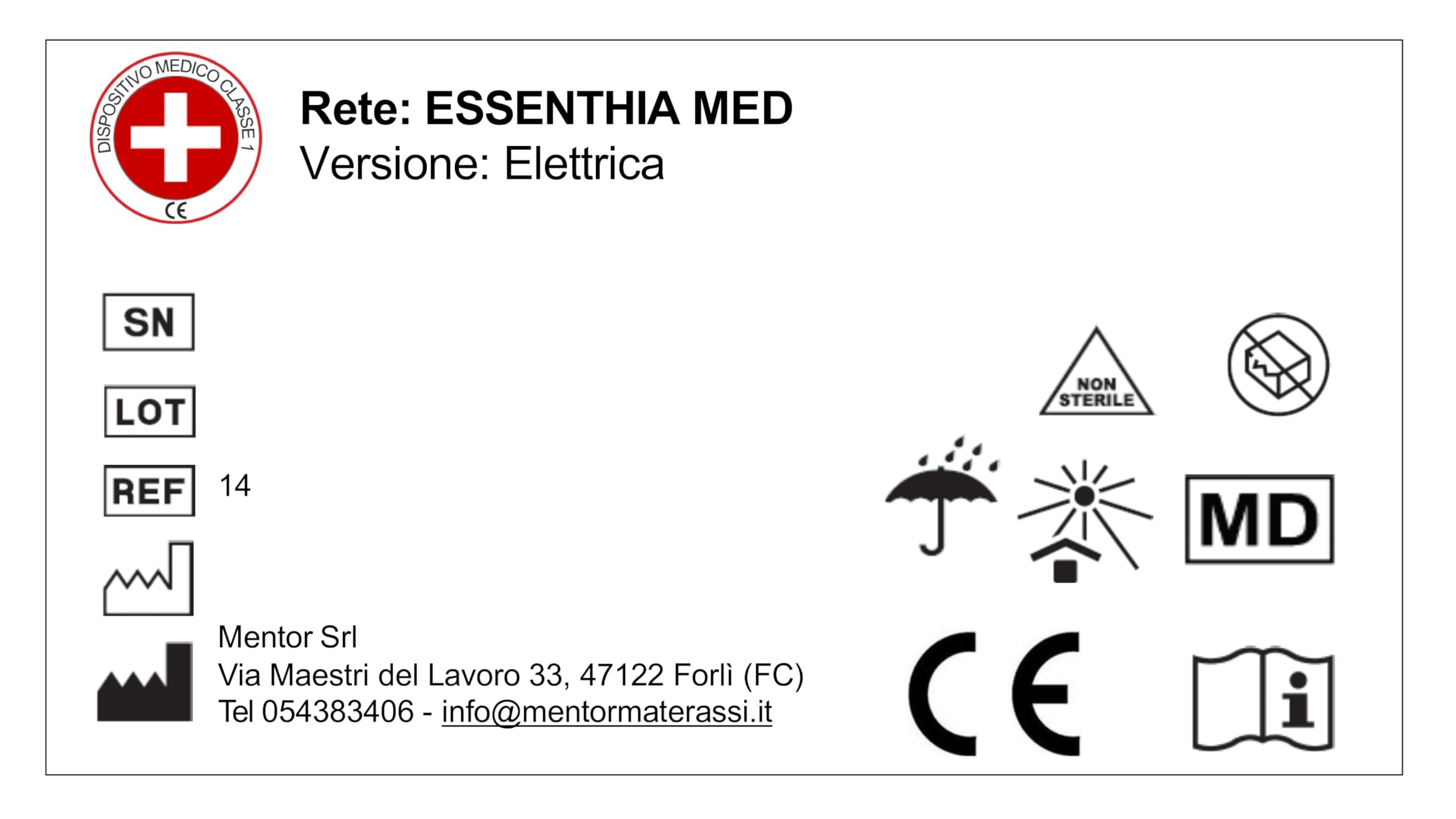 Mentor - Rete Ortopedica a Alzata Elettrica SINGOLA 80x190 Essenthia MED Elettrica DISP. MEDICO DETRAIBILE con 2 motori (4 per matrimoniale) indipendenti e Telecomando Wireless Omaggio