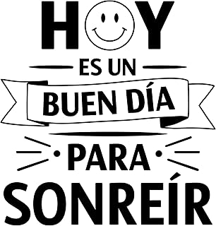 Vinilo Decorativo para Pared Frase Motivadora "Hoy Es Un Buen Día Para Sonreír", Pegatina Adhesiva Moderna, Decoración par...