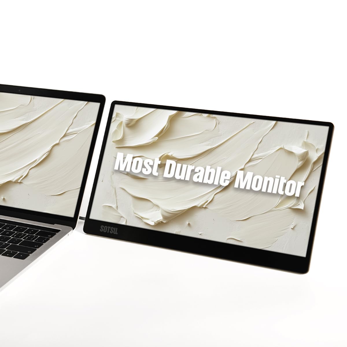 SOTSU FlipAction Go 14" Premium Portable Monitor SFA14PMML | Robust but Lightweight | Tempered Glass Cover | 1080p | 400 Nits | 100% sRGB | 5W | Super Versatile | USB C or Mini HDMI