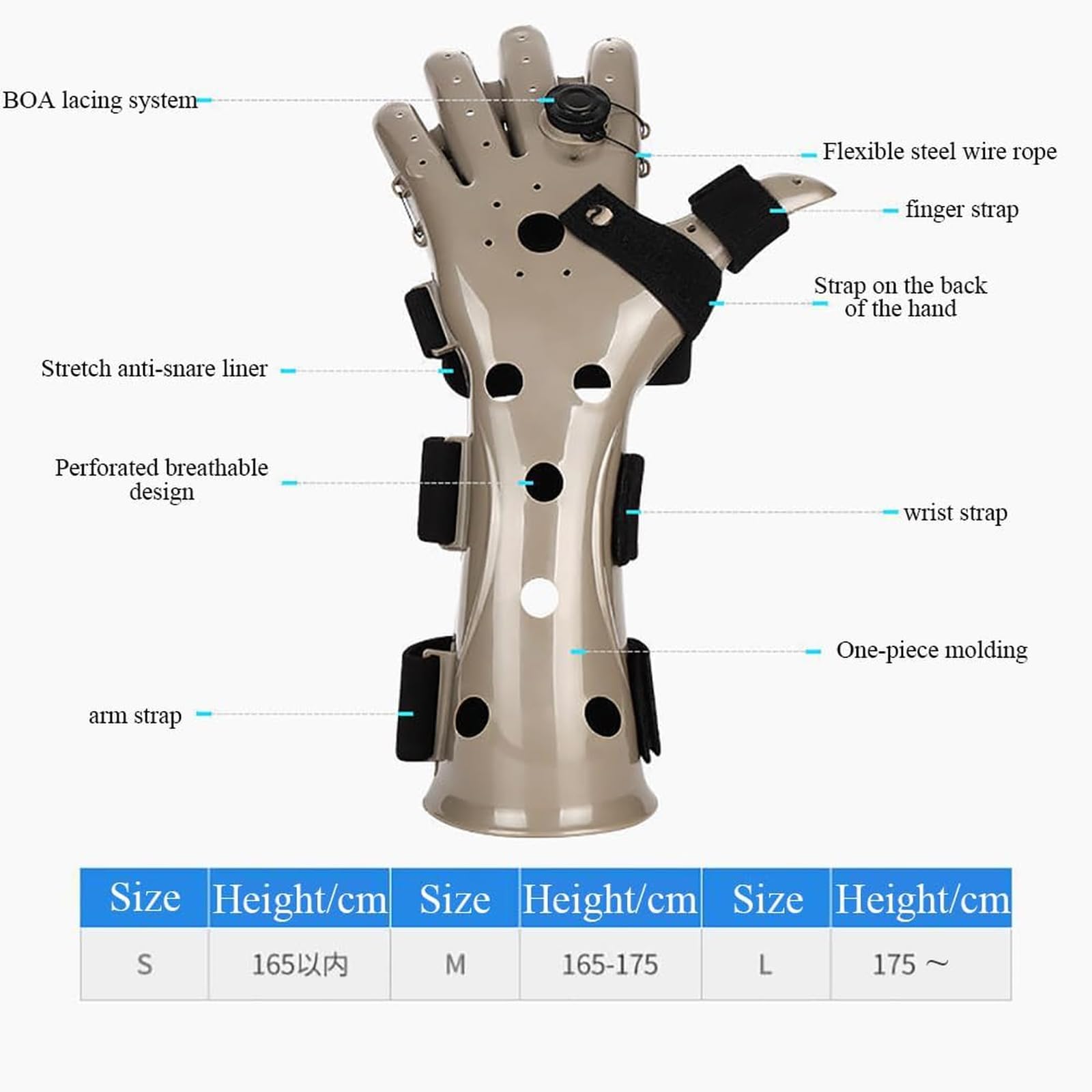 EKSED Placa de extensión de férula para Dedos, Dispositivo de rehabilitación de Dedos, Sistema de Cordones Boa, fijación de Cuatro presiones, Banda elástica Ajustable, para accidente cerebrovascular