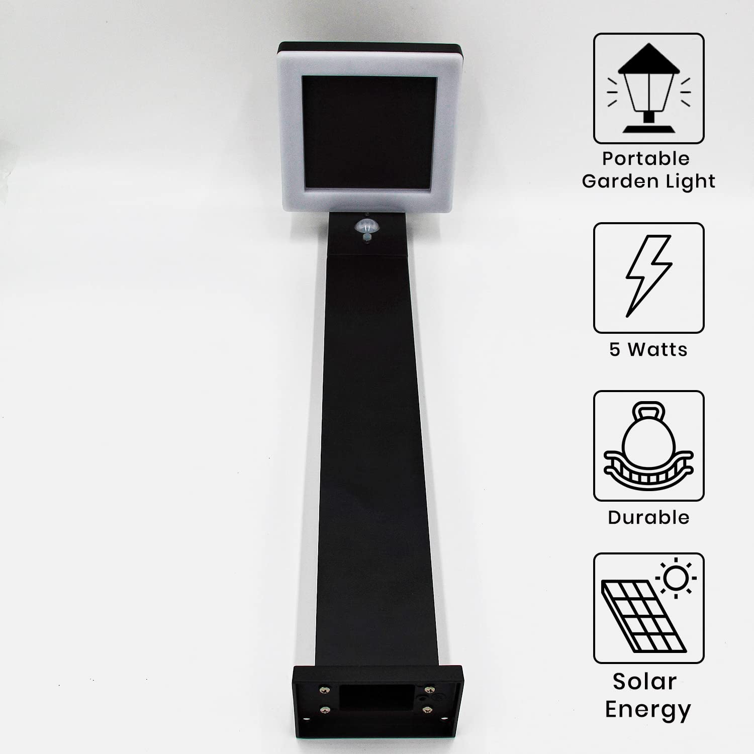 MaxxGarden Zewnętrzna lampa solarna - Oświetlenie zewnętrzne trawnika - Oświetlenie zewnętrzne z czujnikiem - LED zewnętrzne światło słoneczne - 50cm