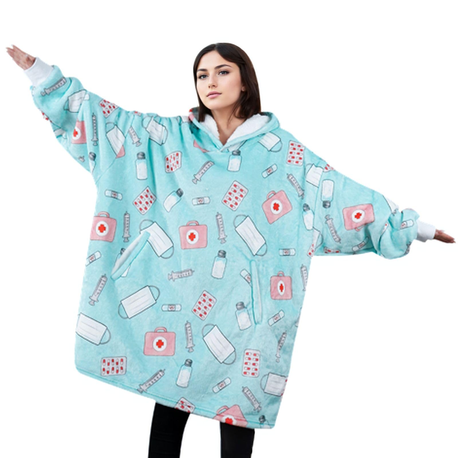 HARUNAMI Mom Gifts Hooded Blanket - Best Mom Ever Wearable Sherpa Blanket - 73x47 Inches - Soft Premium Fleece - View #2