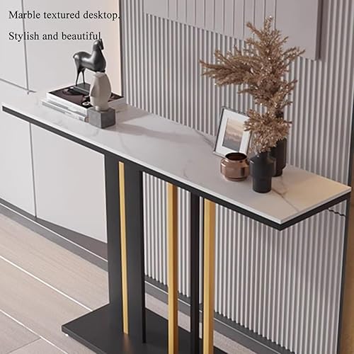 Miniatura 6 de GIZNXBA Mesa de consola moderna, mesa de sofá estrecha con patas de metal, mesa de entrada, sofá largo detrás del sofá, mesa para entrada, sala de