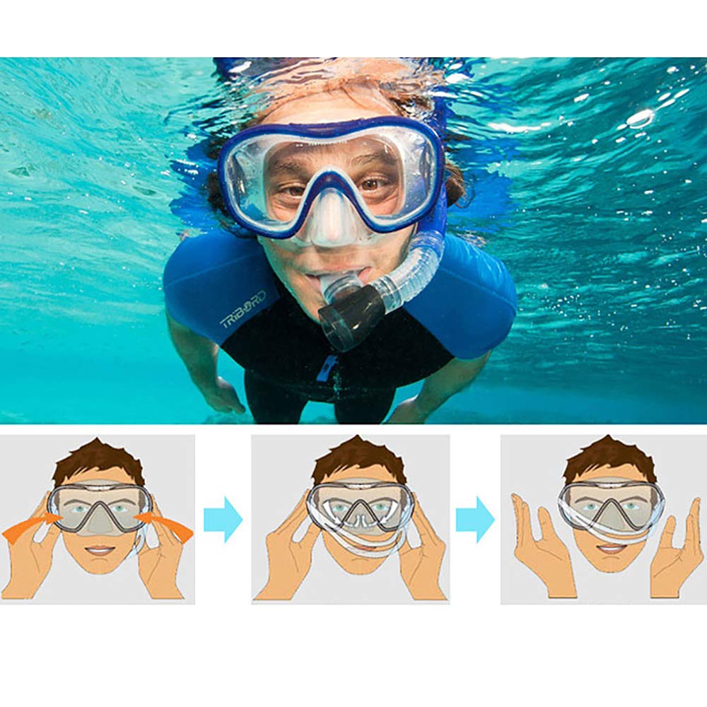 Máscara de Buceo para natación Adultos Máscara de Buceo antivaho Gafas de natación Equipo de Snorkel Gafas de Buceo de Vista Amplia con Tubo de respiración