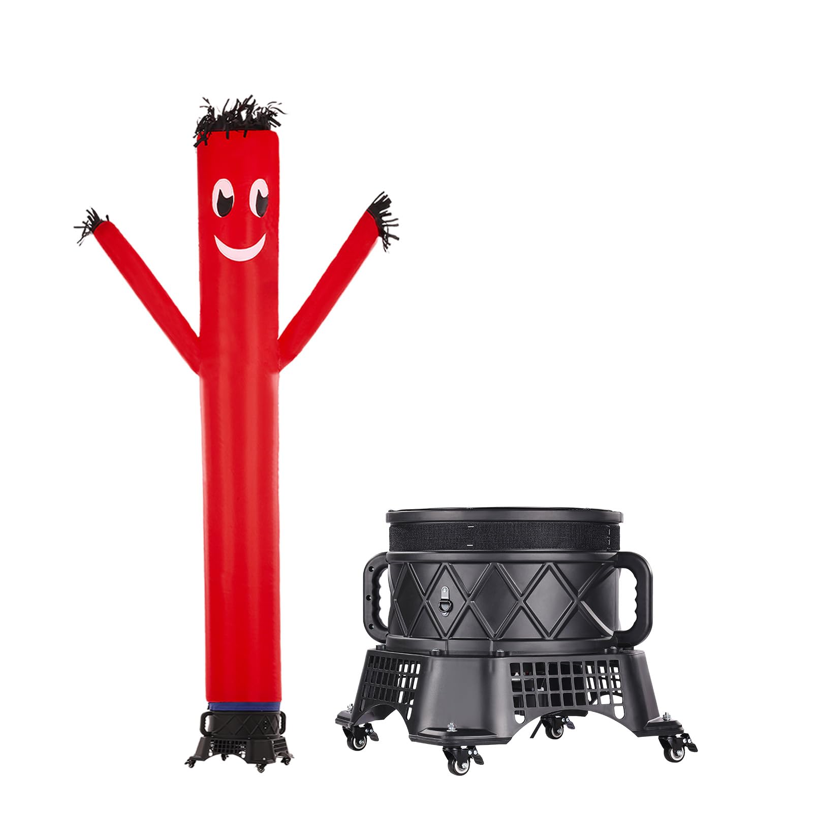 vevor inflatable tube man set, 10 ft tall wacky waving inflatable tube guy with 9/10 hp blower, pp shell ipx3 waterproof blower fan, for outdoor advertising business store party