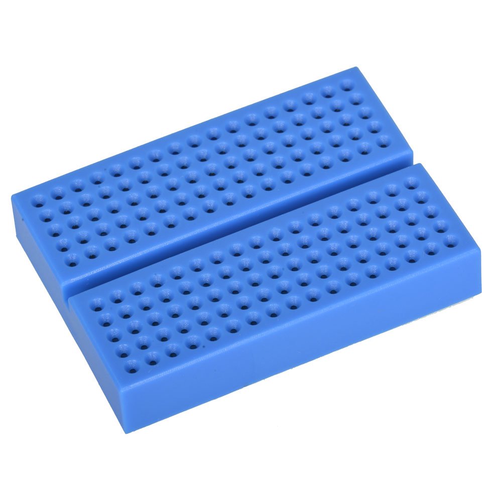 MeanWell Jameco Valuepro WBP-317-BLUE Breadboard, Solderless, 170 Points, 1 Terminal Strip, 1.9" x 1.3" Size, Blue (Pack of 2)