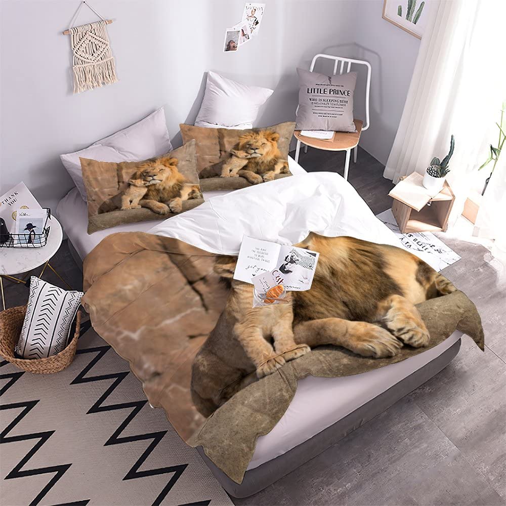Set biancheria da letto 3D Animale Leone Tigre Pattern