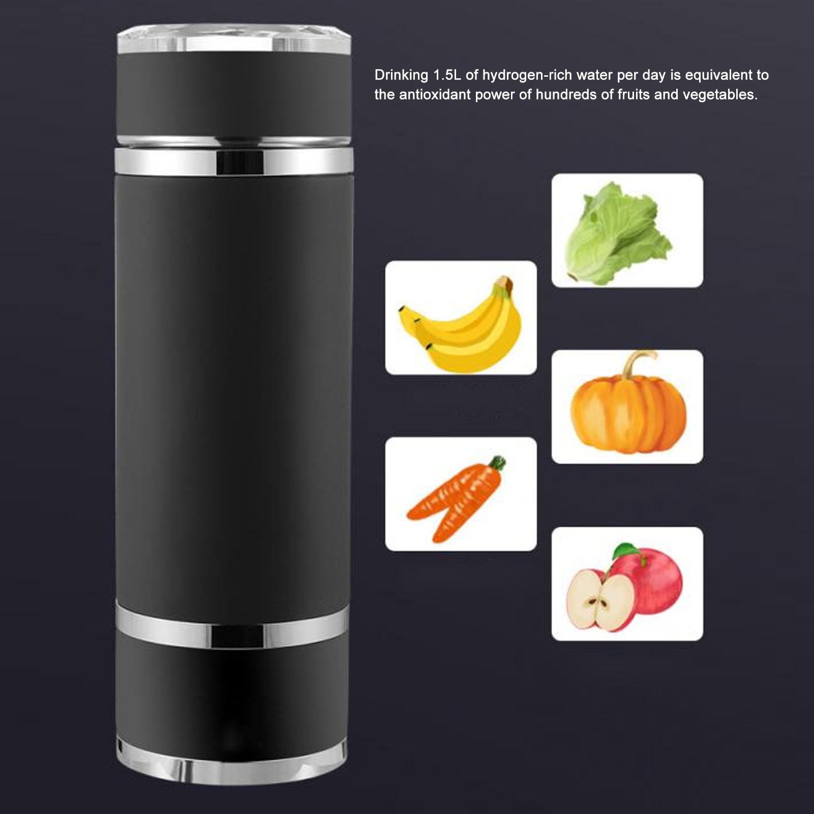 Botella de Agua de Hidrógeno con Tecnología PEM SPE, Generador Portátil de Agua Rica en Hidrógeno, Taza Aislada para Familia, Fitness y Agua Mineral