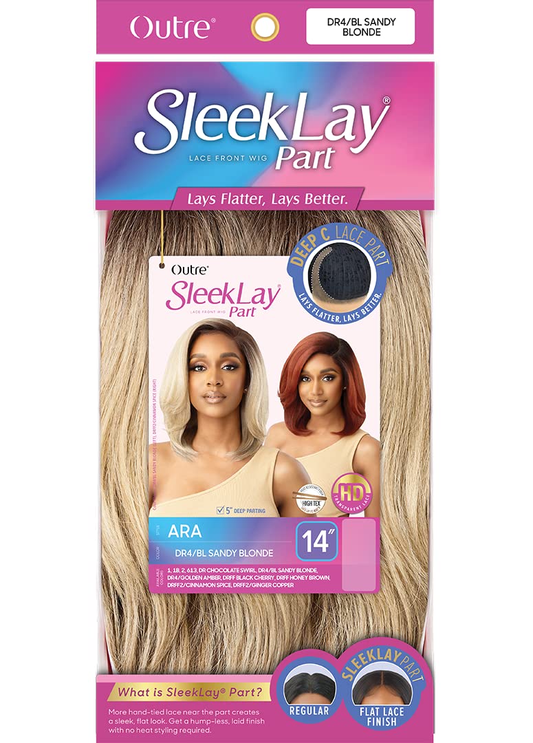 Outre SleekLay Part HD Deep-C Lace Part Lace Front Wig Ara (DRFF Black Cherry)