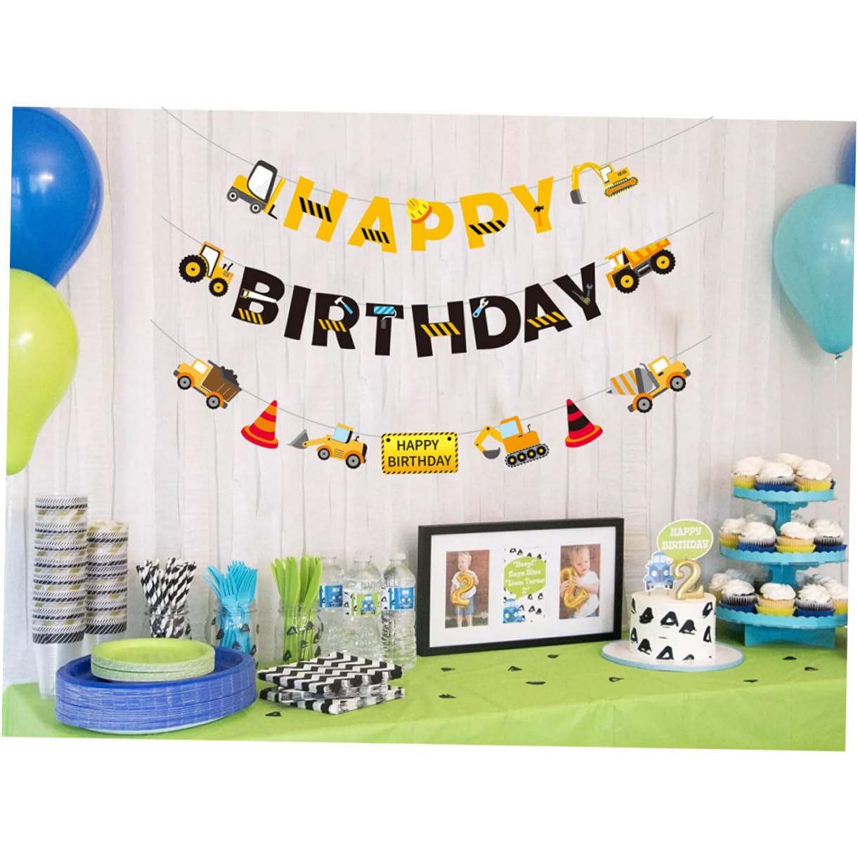 ABOOFAN 6 Piezas pancarta para cumpleaños guirnaldas de flores decoración de fiesta de cumpleaños de niños pancarta colgante pancarta de fiesta de cumpleaños el anuncio
