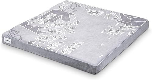 Zaveur Royal Court Meditation Mat With Velvet Cover - 24" x 24" Square Zabuton Thick Yoga Mat - Non Slip Exercise Mat for Home Workout - Thick Foam