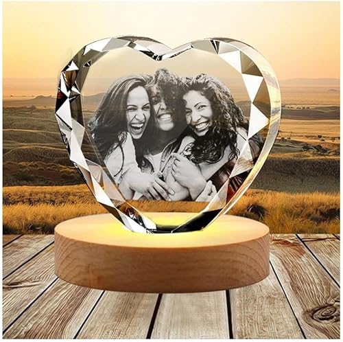 Foto de cristal 3D personalizada, marco de fotos de cristal, regalos personalizados para aniversario, boda, regalos conmemorativos para parejas,