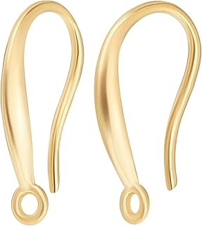 Beebeecraft 1 Box 30Pcs French Earring Hooks 24K Gold Plated Ear Wire Hooks with