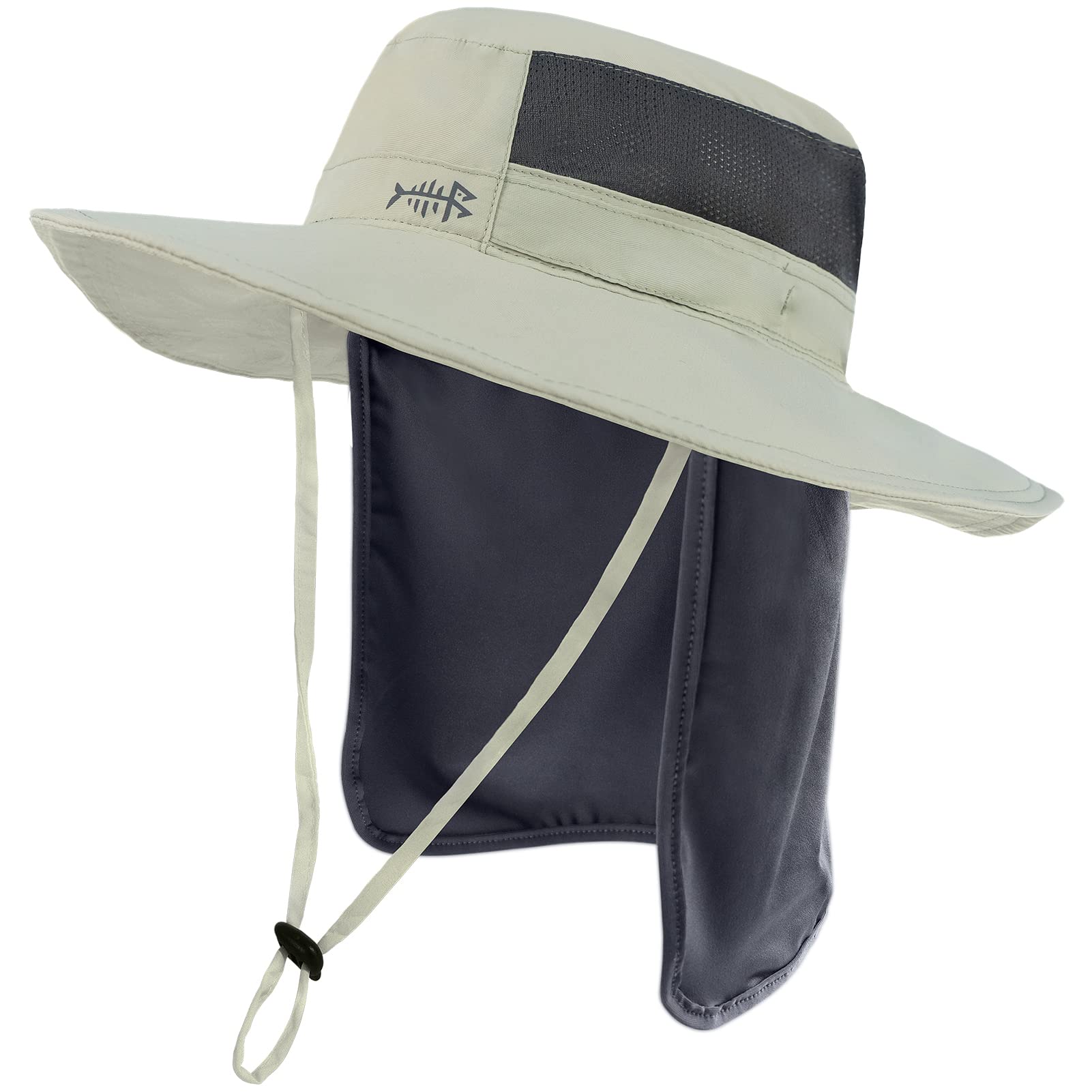 BASSDASH UPF 50+ Sun Fishing Hat Water Resistant with Detachable Neck Flap