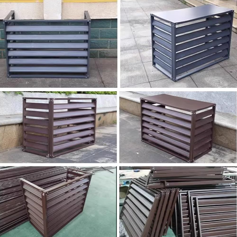 Zewnętrzna osłona klimatyzatora wodoodporna aluminiowa osłona do klimatyzatorów 110 x 60 x 80 cm biała odporna na warunki atmosferyczne osłona do klimatyzatorów
