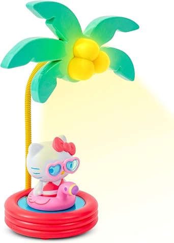 Ukonic Sanrio Hello Kitty Pool Party 8-Inch Mini Gooseneck Mood Light, Portable Nightlight Lamp Ideal for Bedrooms, Dorm Rooms, Made of Plastic
