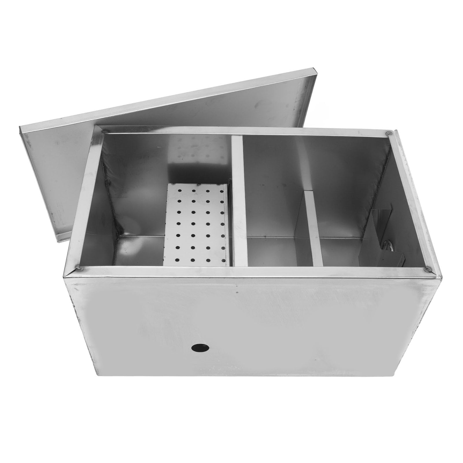 GOWENIC Trampa Grasa Acero Inoxidable 400x250x230mm |Interceptor Comercial para Separador de Aceite de Aguas Residuales de Cocina