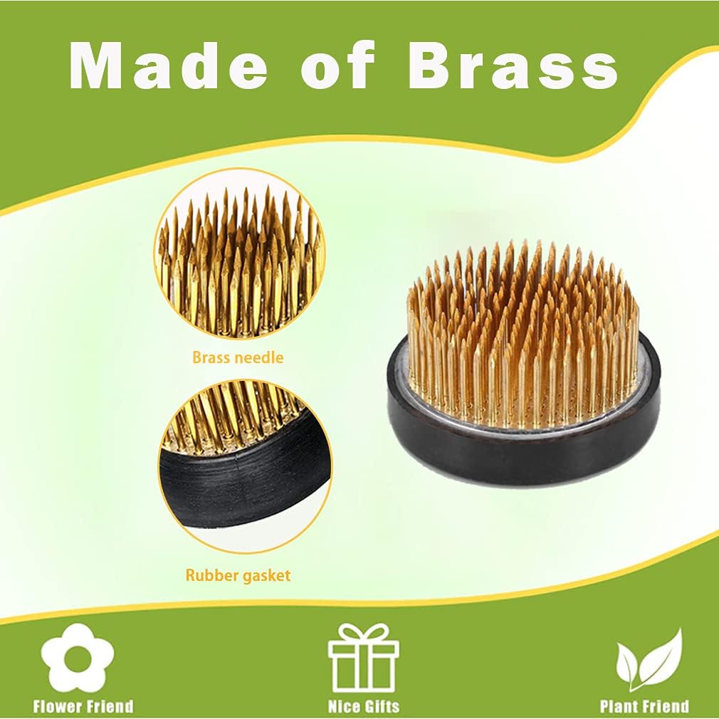 TonJin 3PCS Flower Frog Holder/Round Flower Fixed Tools with Brass Needle,3 Sizes Flower Arrangement Pin for Garden Home Decoration(0.9inch 1.34inch 1.6inch) - Image 3