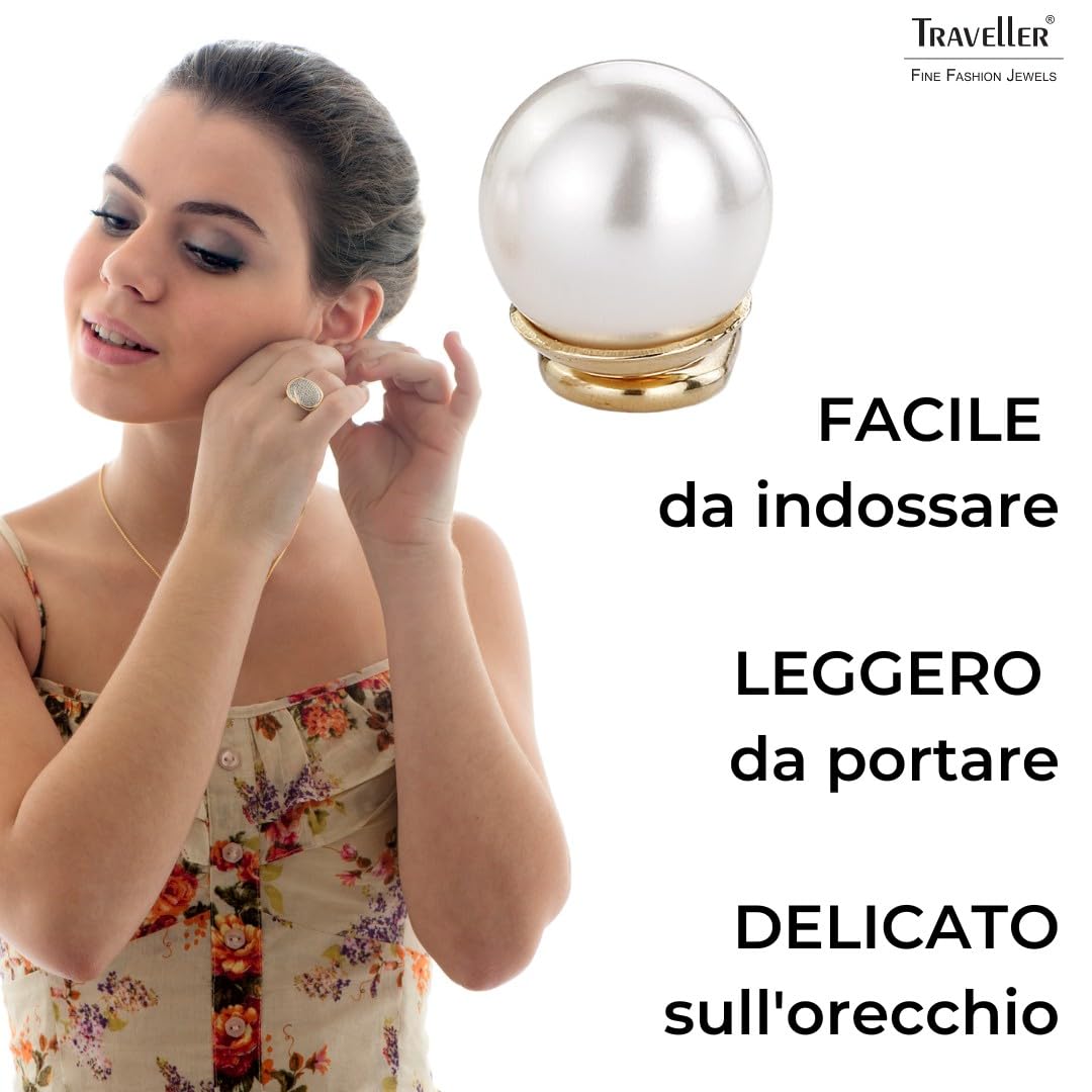 Traveller orecchini a clip - Senza piercing all'orecchio - Perla 10-20 mm - colori diversi