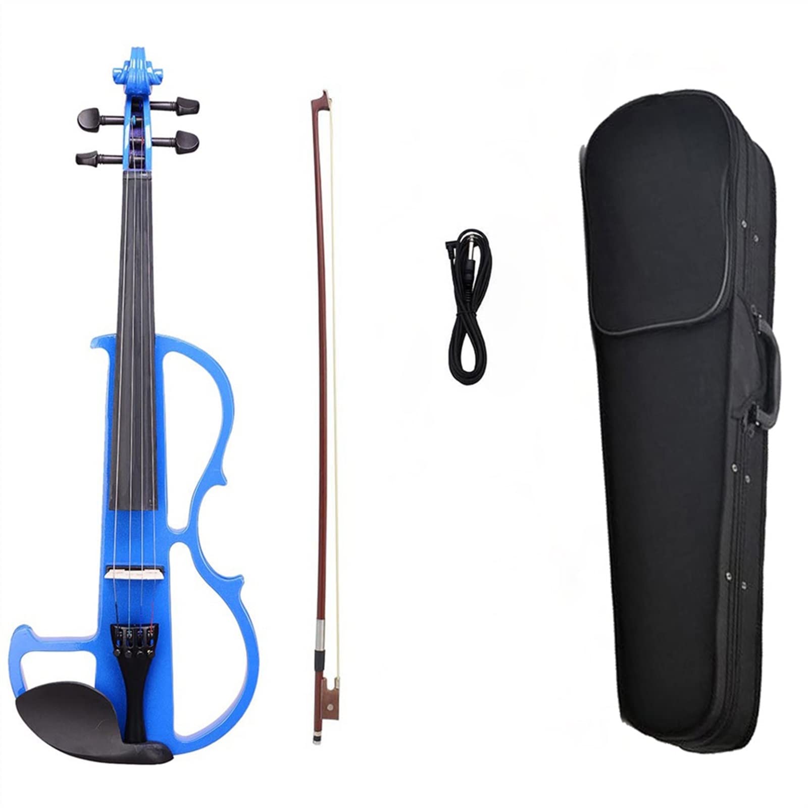 Violini per Studenti Student Fiddle 4/4 Violino Elettrico Full Size Solidwood Silent Fiddle Bridge String Brazilwood Bow Carry Case Professionale Violino